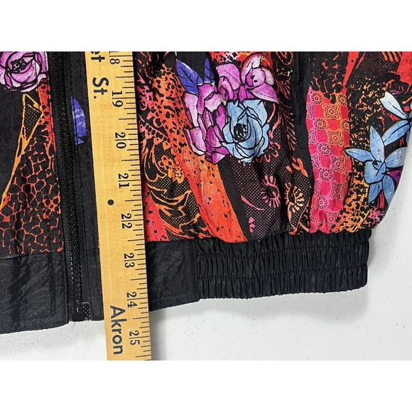 Vintage Casual Isle Jacket Women Small  Floral Windbreaker Zip Up Reversible 90s - Picture 8 of 9